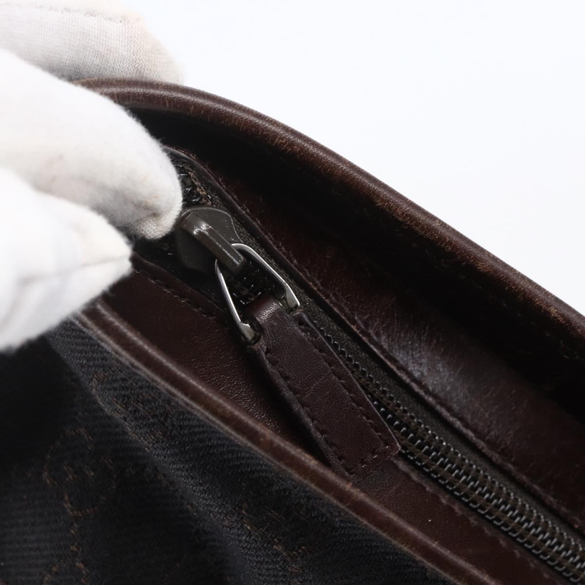 GUCCI GG Canvas Tote Bag Brown Silver 34339 Auth 149975