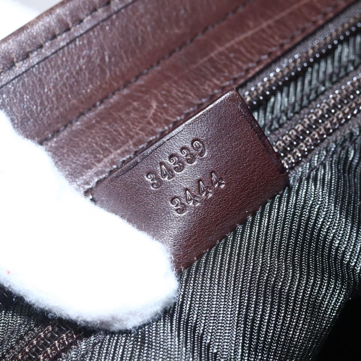 GUCCI GG Canvas Tote Bag Brown Silver 34339 Auth 149975