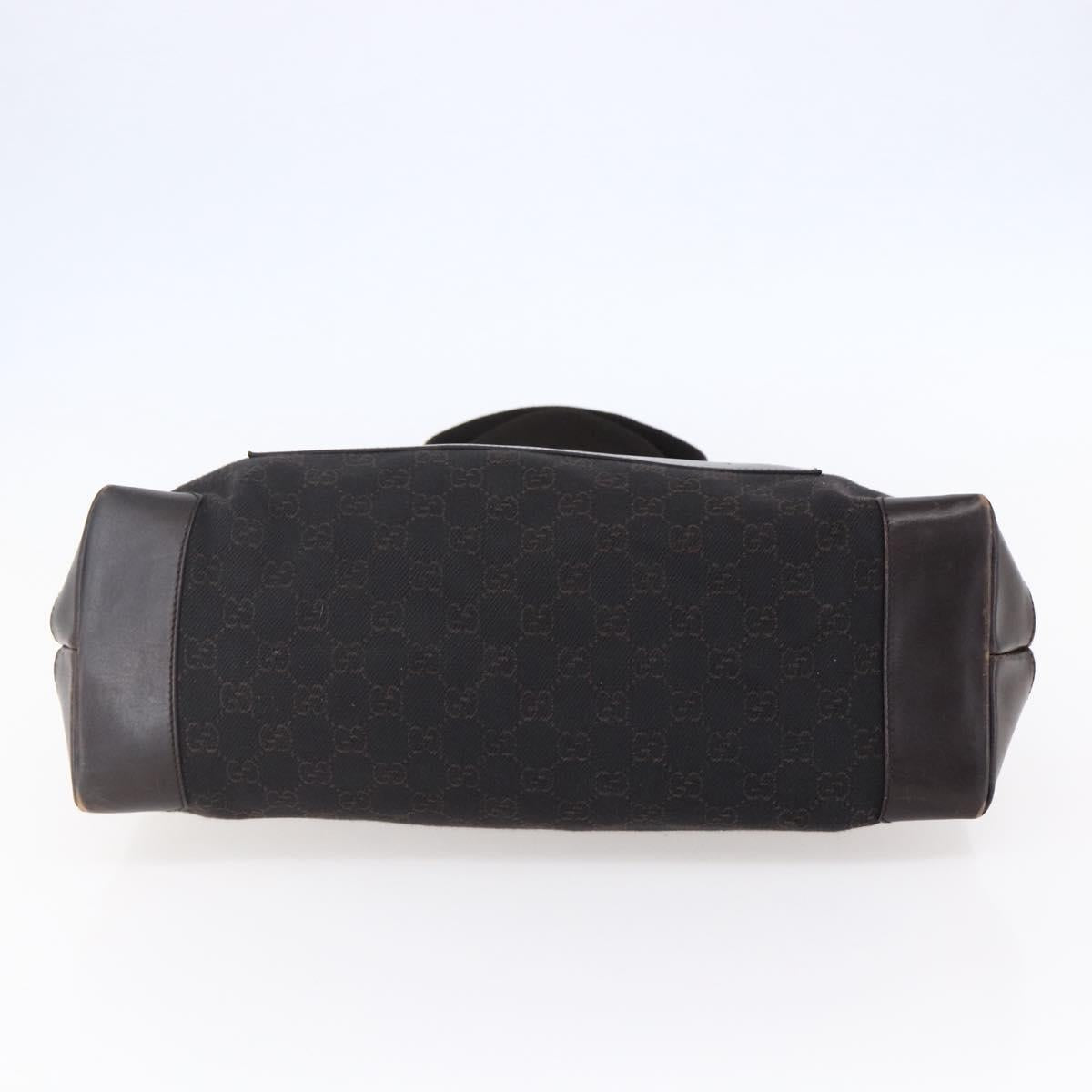 GUCCI GG Canvas Tote Bag Brown Silver 34339 Auth 149975