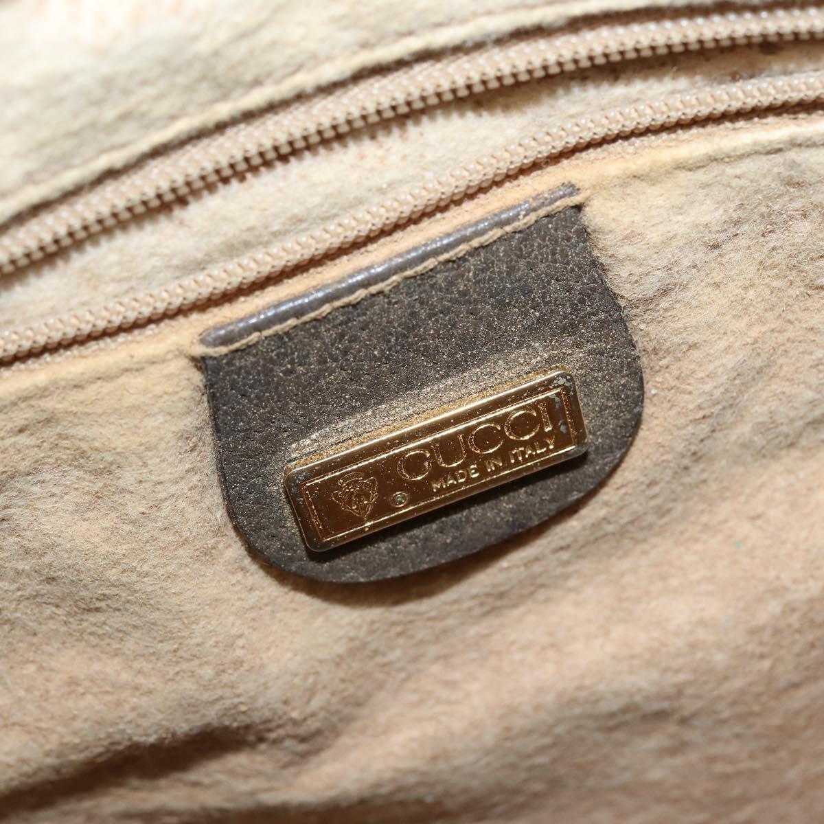 GUCCI GG Supreme Shoulder Bag PVC Beige Gold Auth 149980