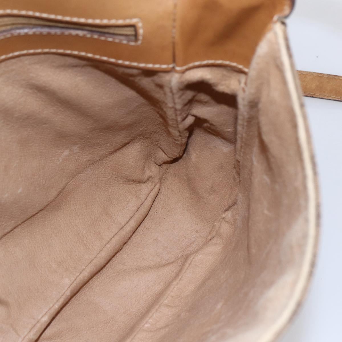 GUCCI Micro GG Supreme Shoulder Bag PVC Beige Gold Auth 149981