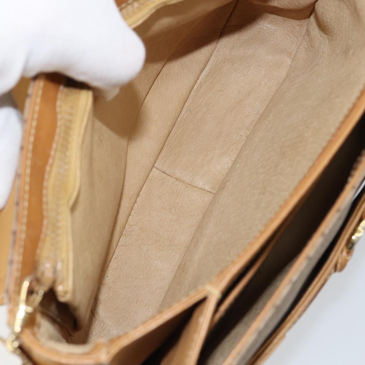 GUCCI Micro GG Supreme Shoulder Bag PVC Beige Gold Auth 149983