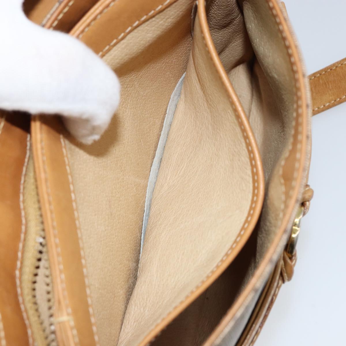 GUCCI Micro GG Supreme Shoulder Bag PVC Beige Gold Auth 149983