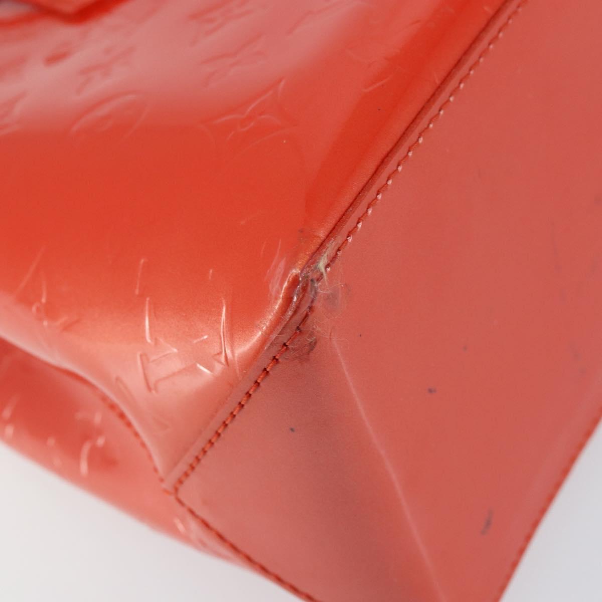 LOUIS VUITTON Vernis Bluebird Wilshire PM Bag Orenge Sunset M93644 Auth 149996