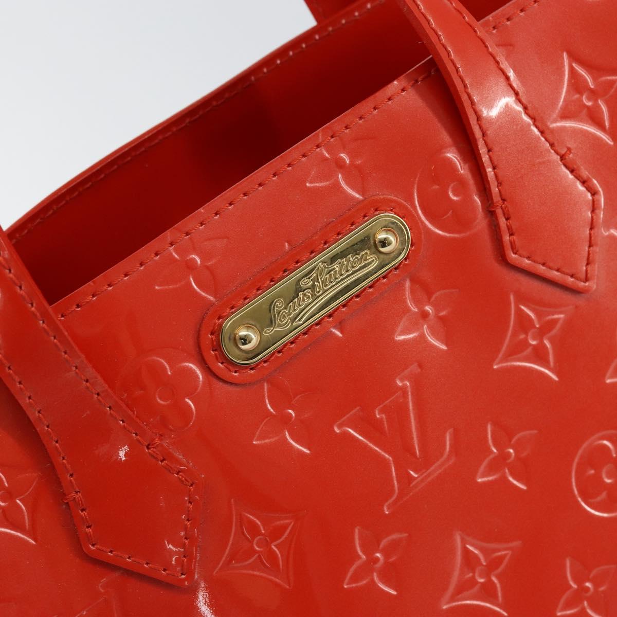 LOUIS VUITTON Vernis Bluebird Wilshire PM Bag Orenge Sunset M93644 Auth 149996