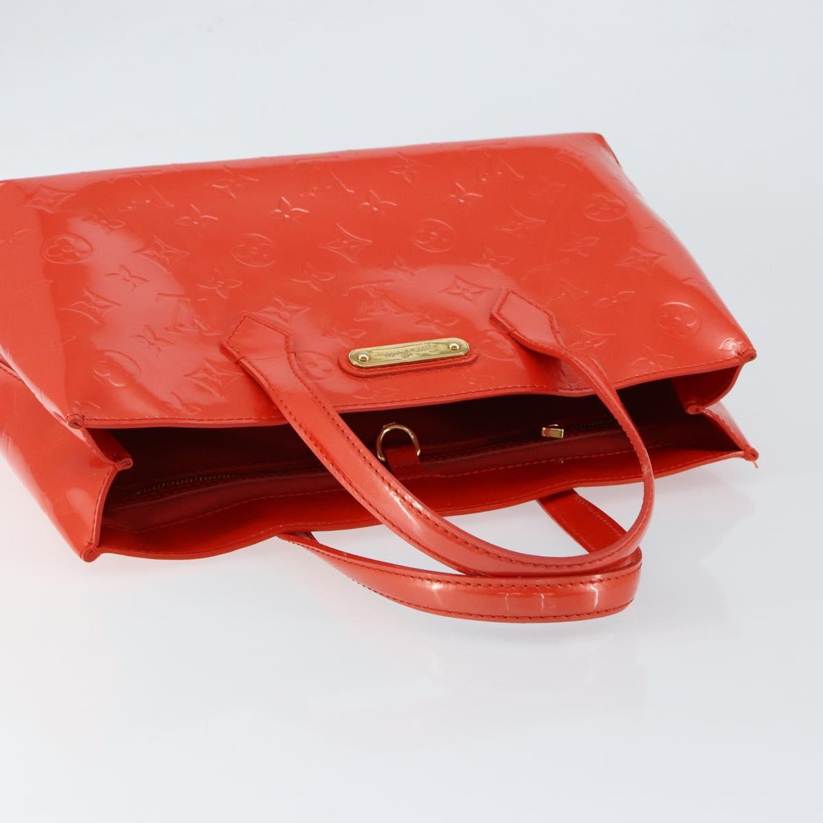 LOUIS VUITTON Vernis Bluebird Wilshire PM Bag Orenge Sunset M93644 Auth 149996