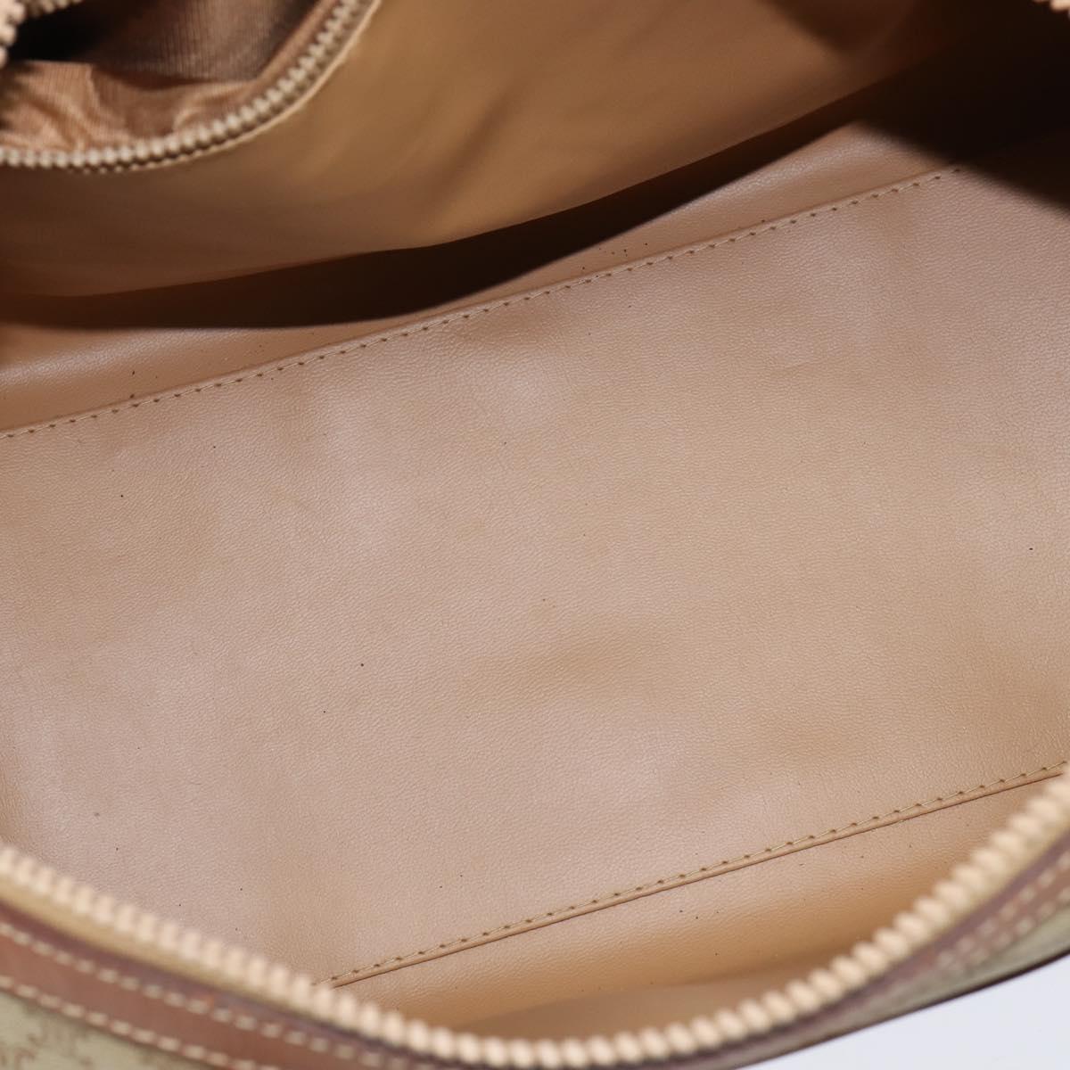 CELINE Macadam Canvas Boston Bag PVC Beige Gold Auth 149999