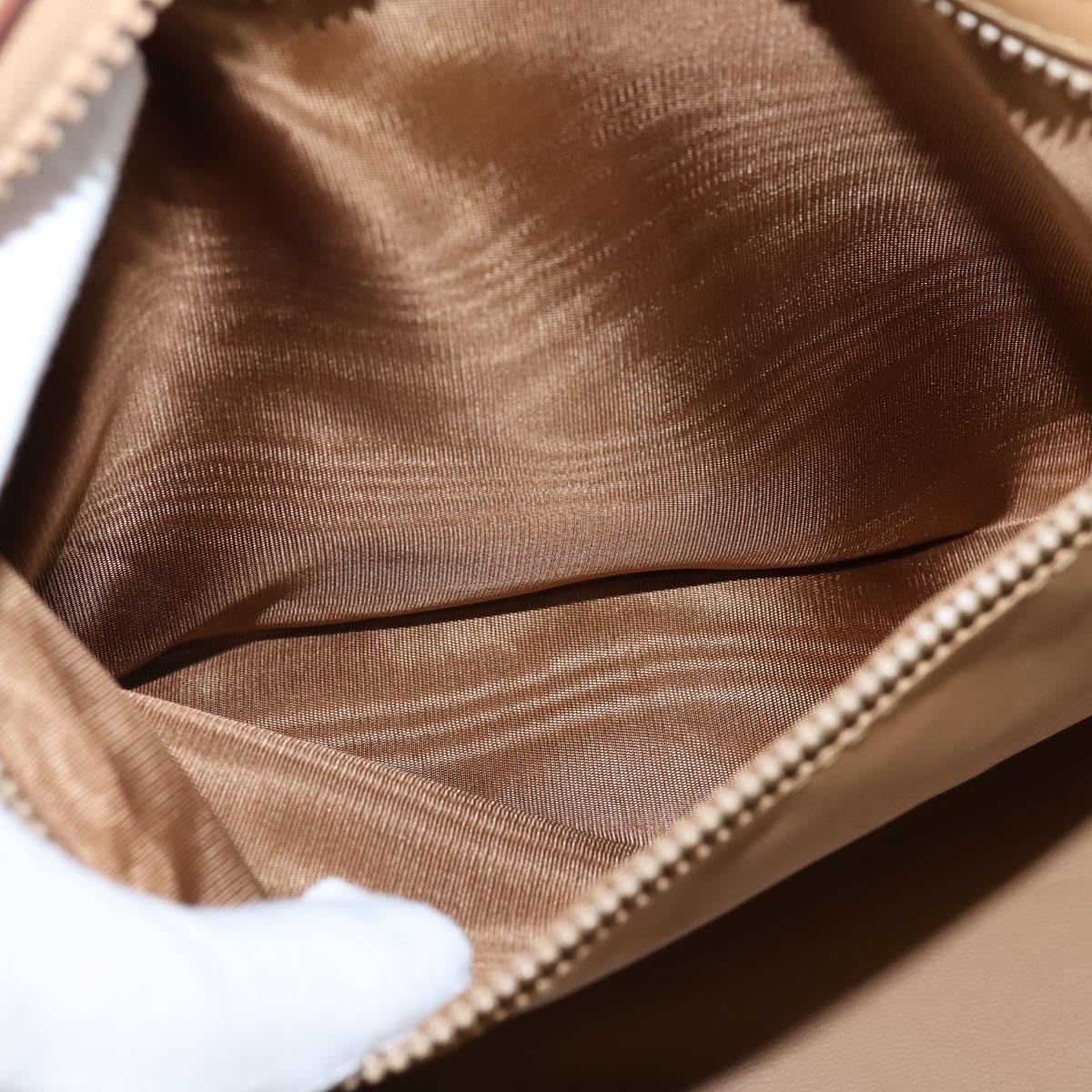 CELINE Macadam Canvas Boston Bag PVC Beige Gold Auth 149999