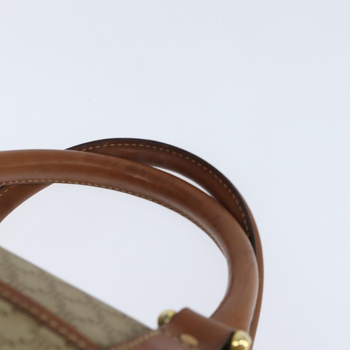 CELINE Macadam Canvas Boston Bag PVC Beige Gold Auth 149999