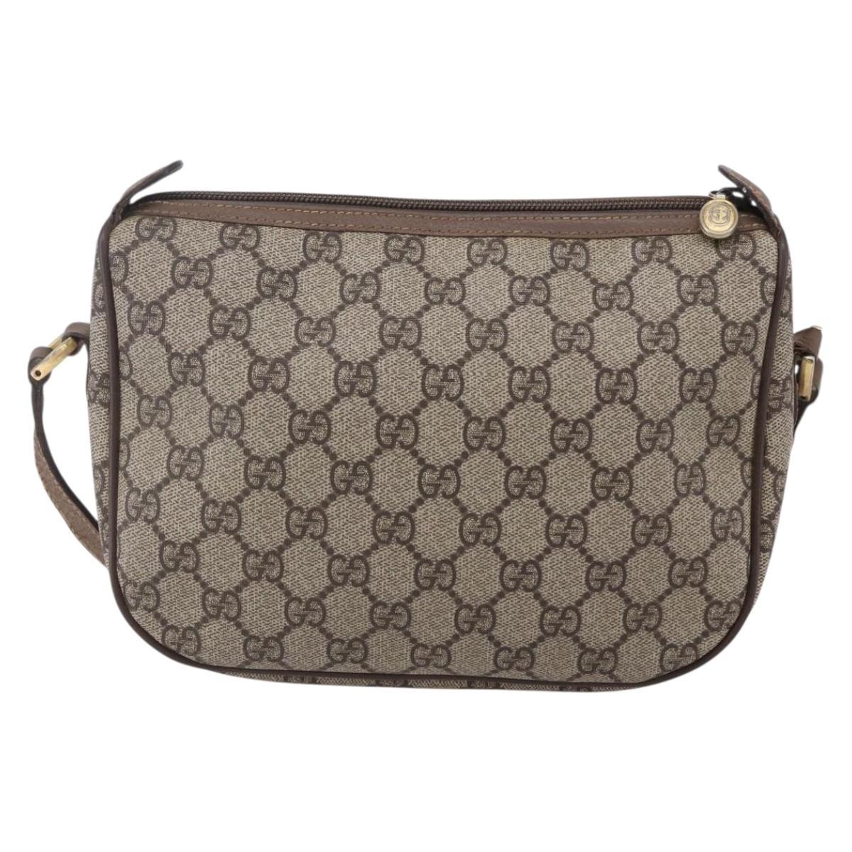GUCCI GG Supreme Web Sherry Line Bag PVC Beige Gold 001 123 6177 Auth 150000
