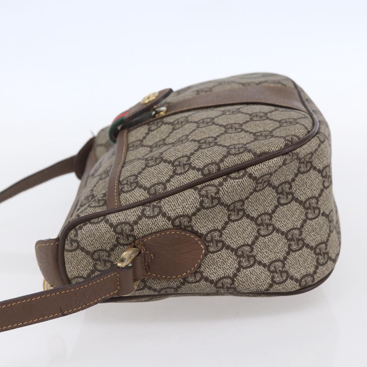 GUCCI GG Supreme Web Sherry Line Bag PVC Beige Gold 001 123 6177 Auth 150000