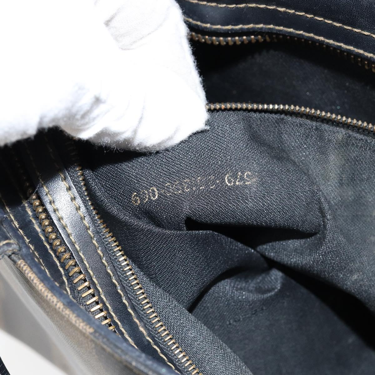 FENDI Pecan Canvas Hand Bag PVC Black Brown gold Auth 150002