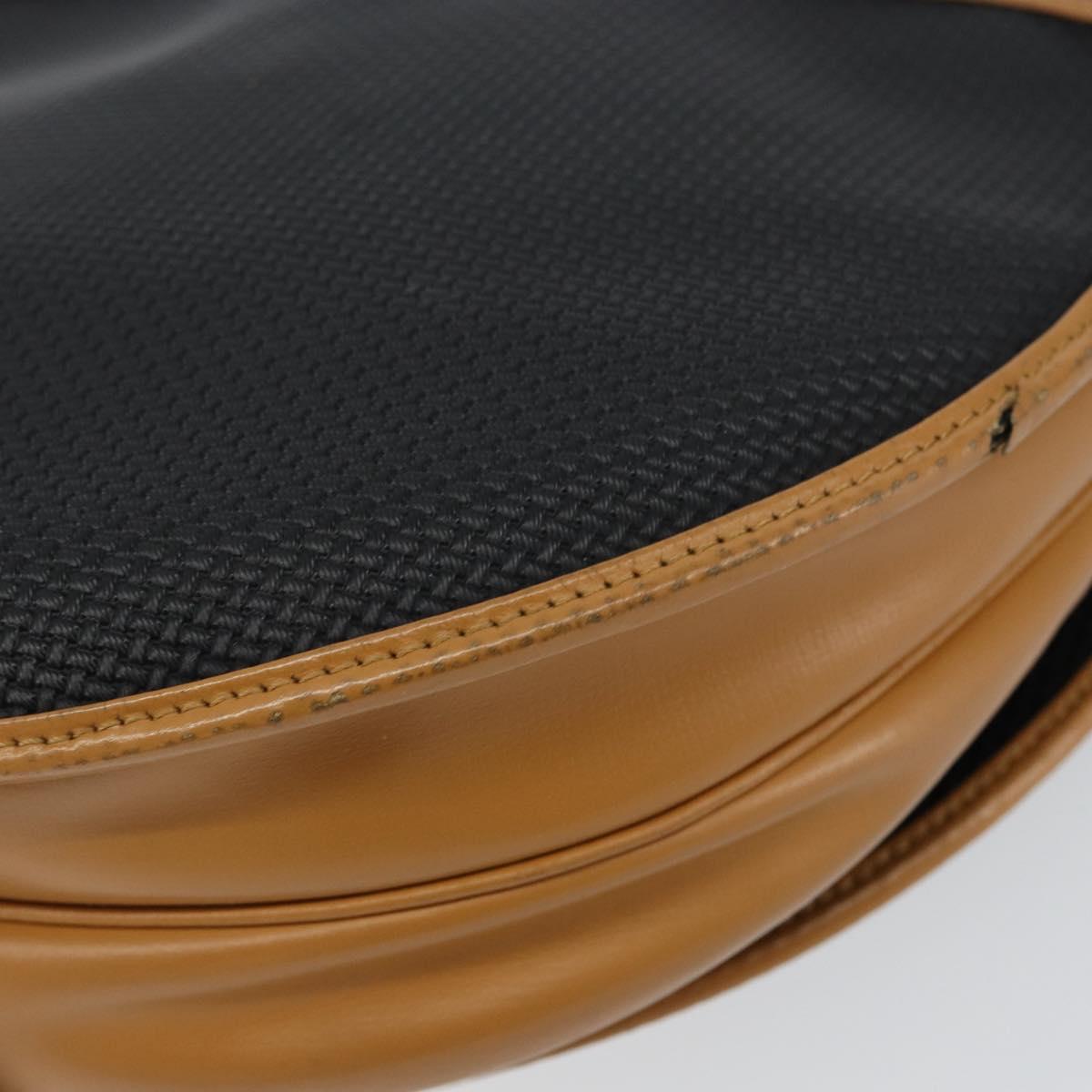 SAINT LAURENT Shoulder Bag PVC Leather Black Gold Auth 150003