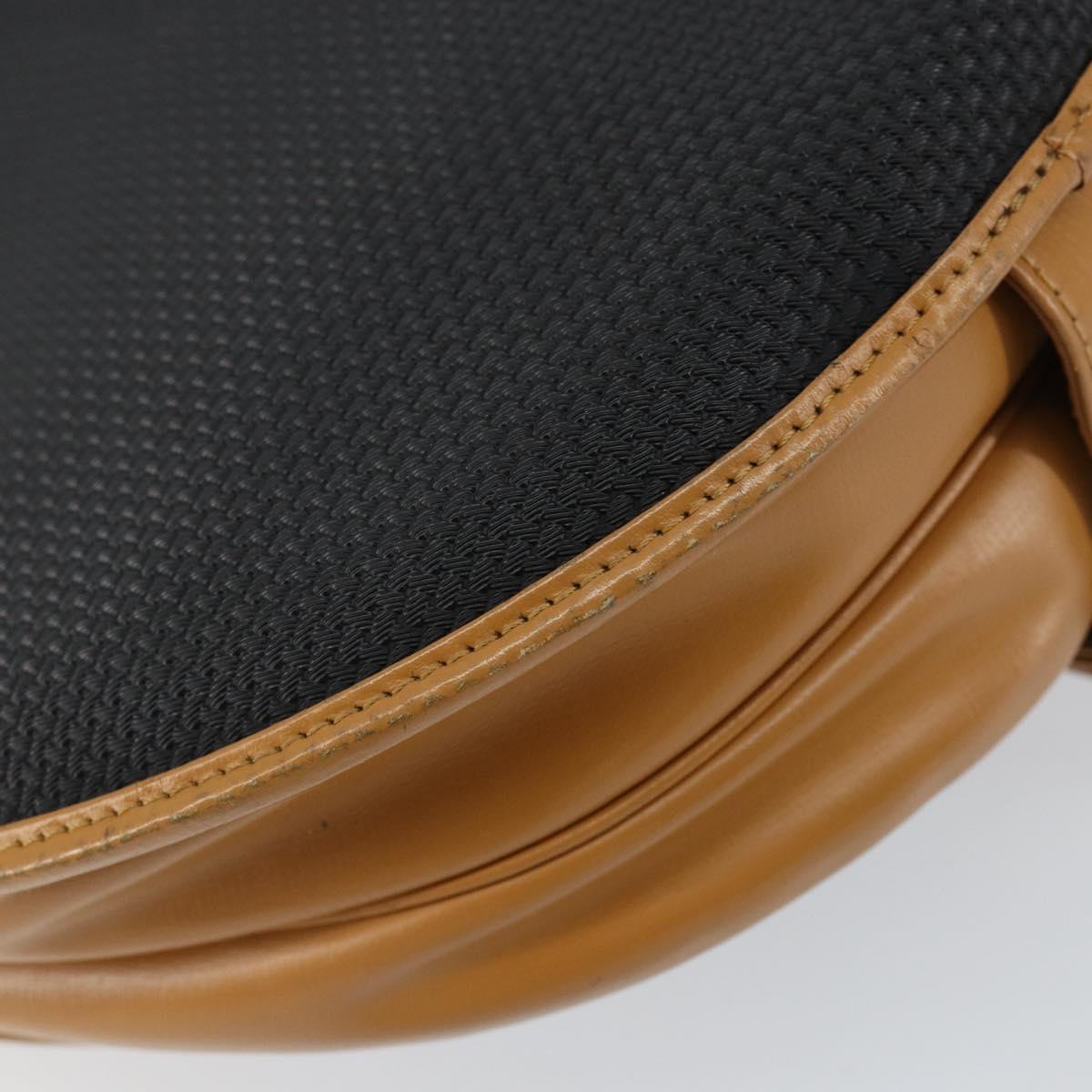 SAINT LAURENT Shoulder Bag PVC Leather Black Gold Auth 150003