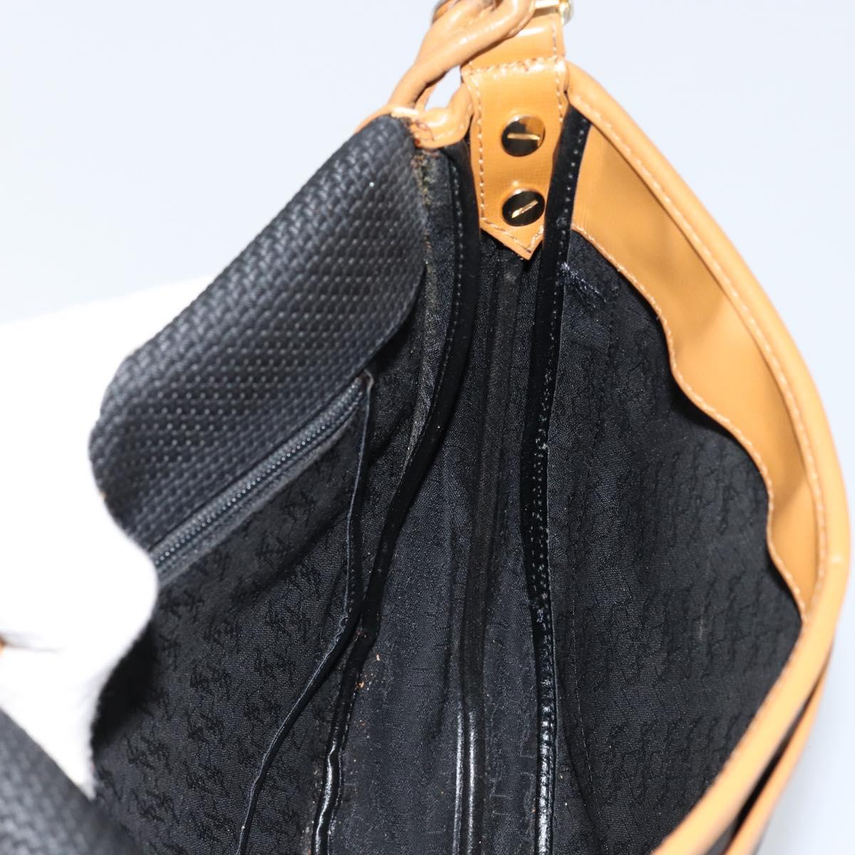 SAINT LAURENT Shoulder Bag PVC Leather Black Gold Auth 150003