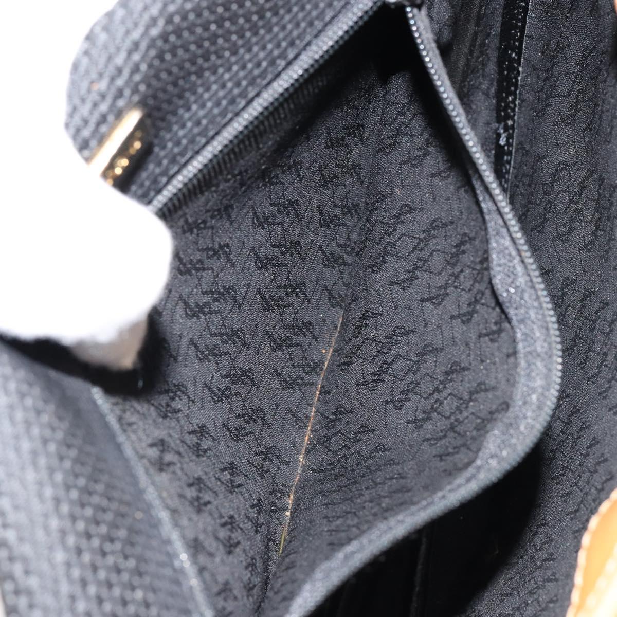 SAINT LAURENT Shoulder Bag PVC Leather Black Gold Auth 150003