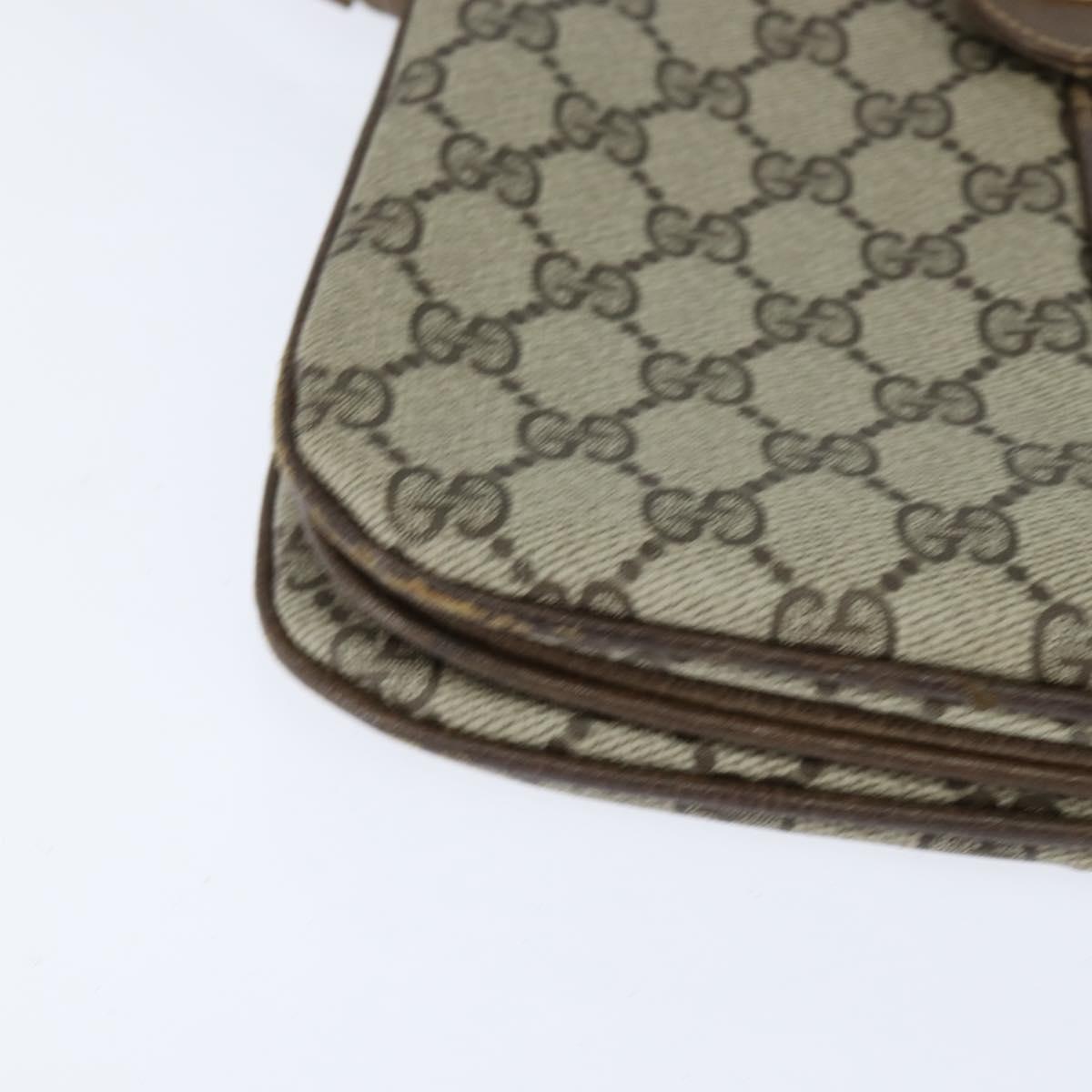 GUCCI GG Supreme Web Sherry Line Bag PVC Beige Gold 86 02 037 Auth 150020