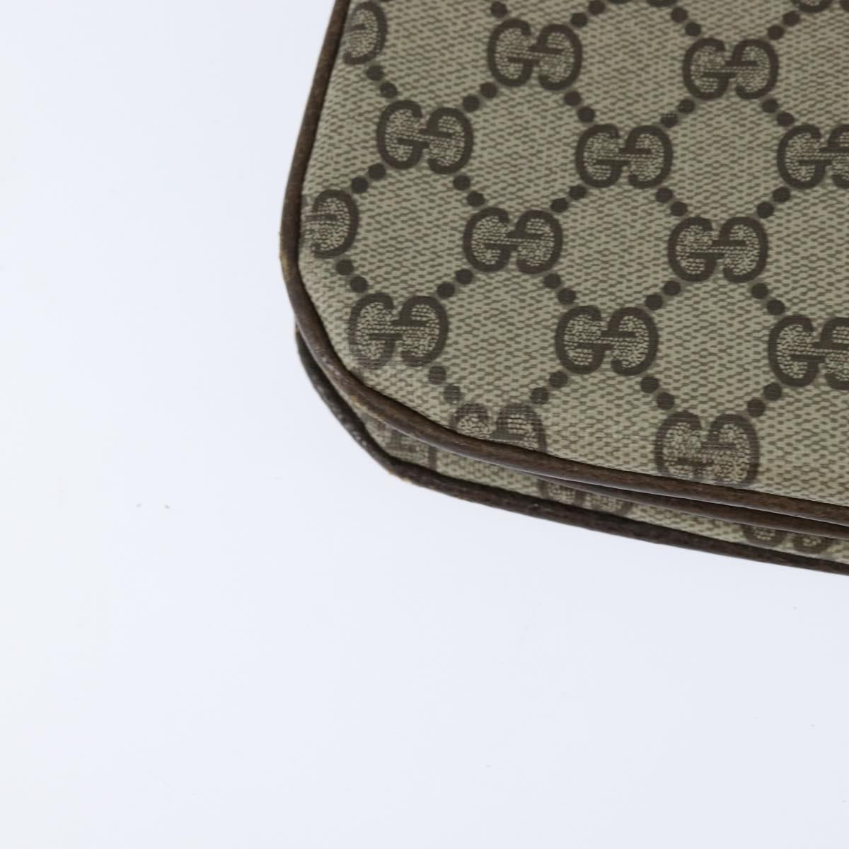 GUCCI GG Supreme Web Sherry Line Bag PVC Beige Gold 86 02 037 Auth 150020