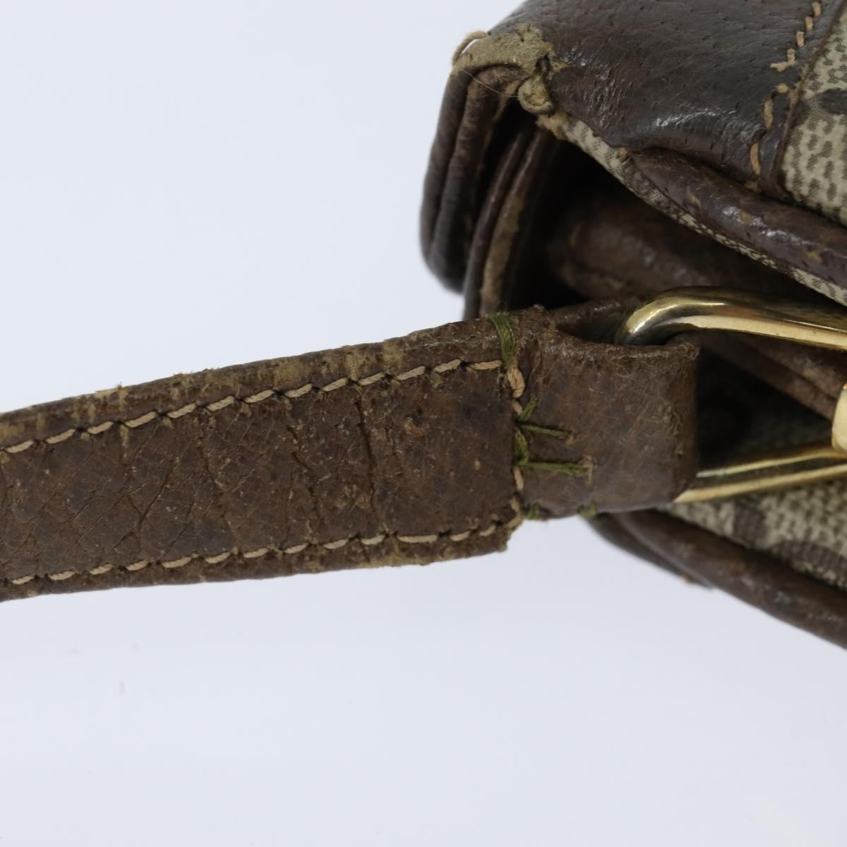 GUCCI GG Supreme Web Sherry Line Bag PVC Beige Gold 86 02 037 Auth 150020