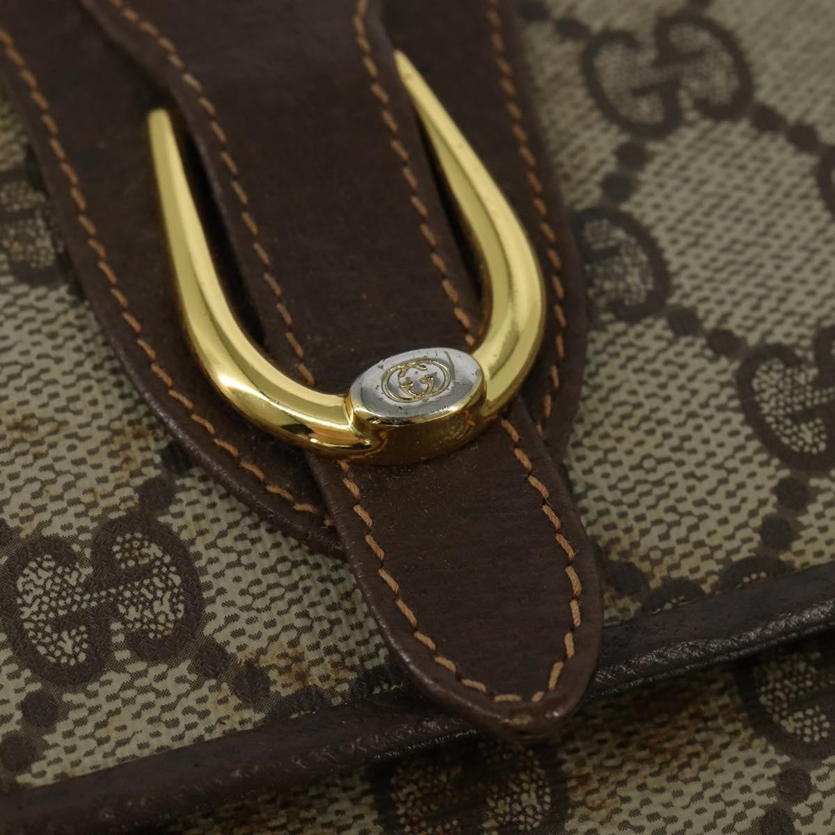 GUCCI GG Supreme Shoulder Bag PVC Beige Gold 89 02 050 Auth 150021