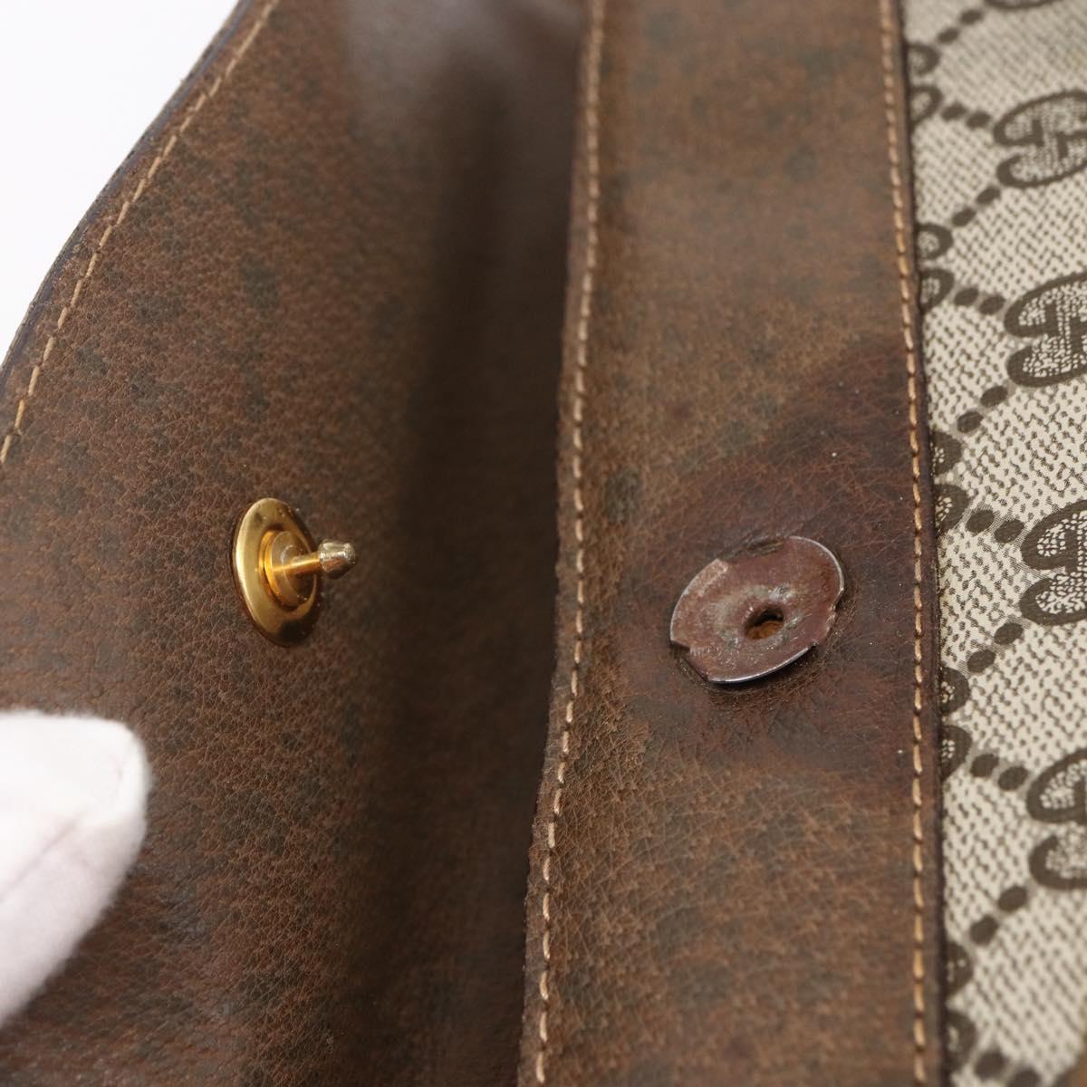 GUCCI GG Supreme Hand Bag PVC Beige Gold Auth 150024