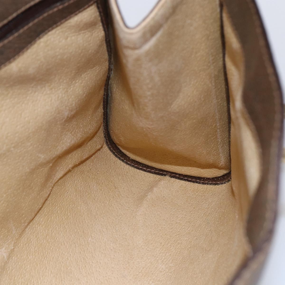 GUCCI GG Supreme Hand Bag PVC Beige Gold Auth 150024