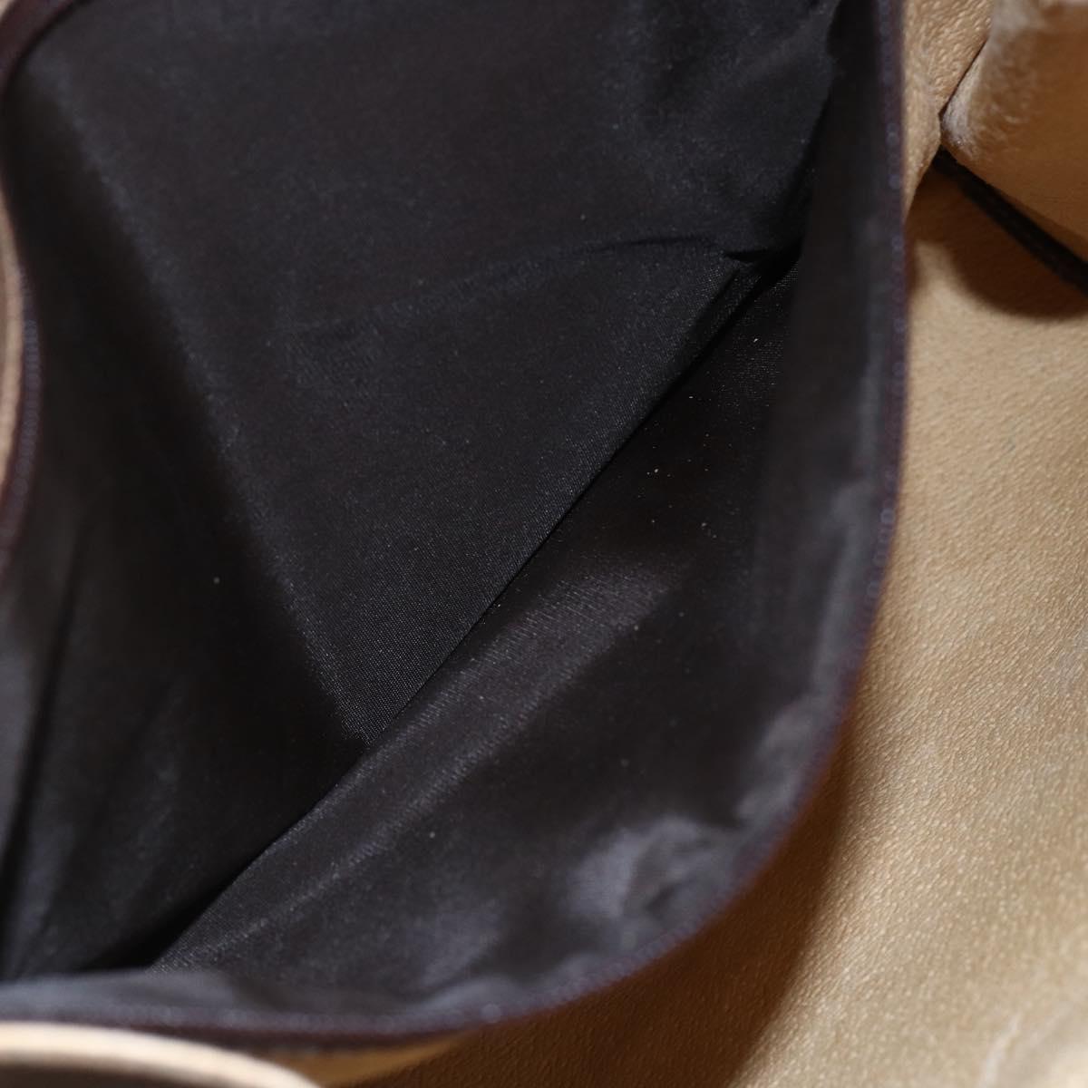 GUCCI GG Supreme Hand Bag PVC Beige Gold Auth 150024