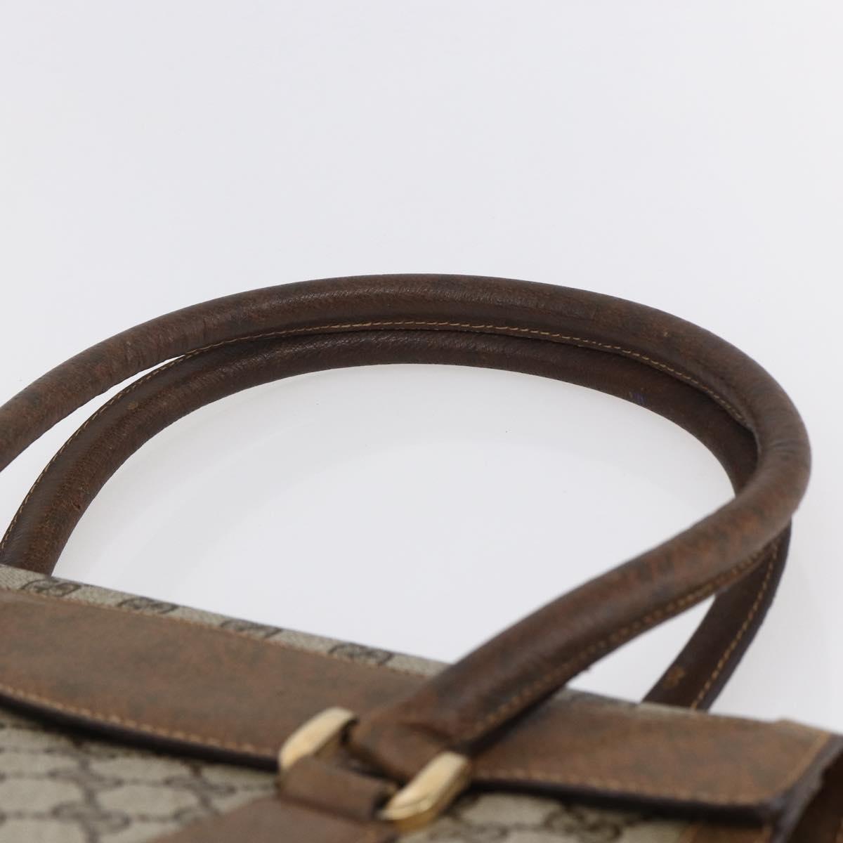 GUCCI GG Supreme Hand Bag PVC Beige Gold Auth 150024