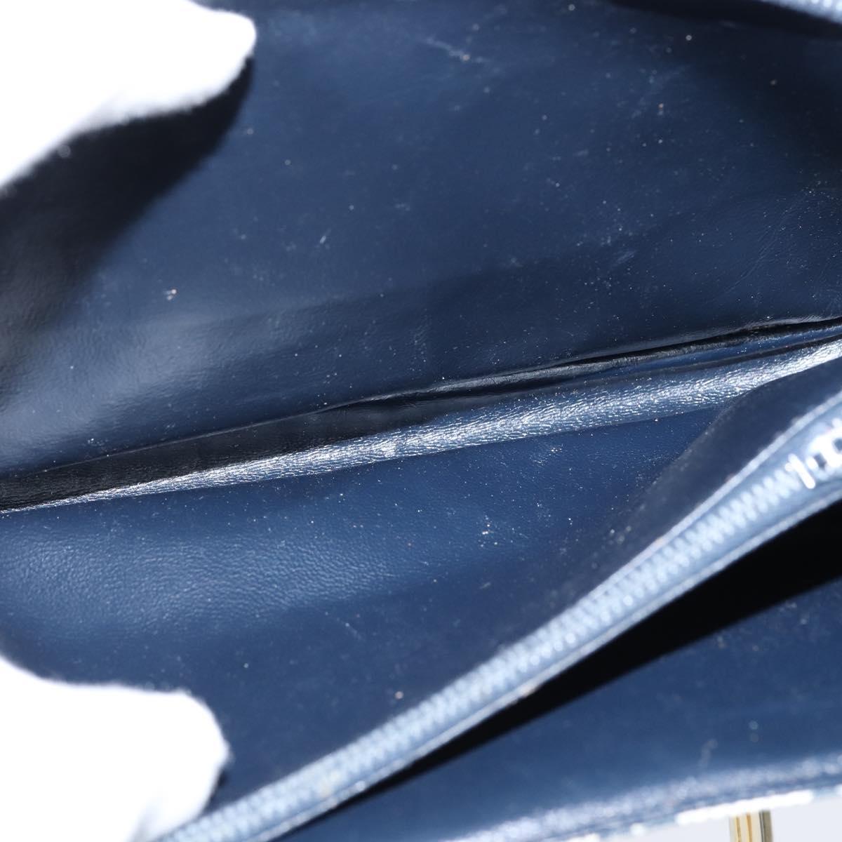 GUCCI GG Supreme Shoulder Bag PVC Navy Gold Auth 150027