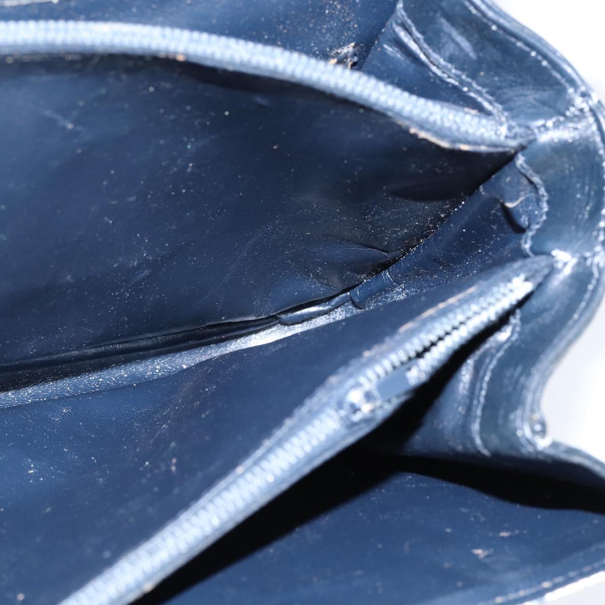 GUCCI GG Supreme Shoulder Bag PVC Navy Gold Auth 150027