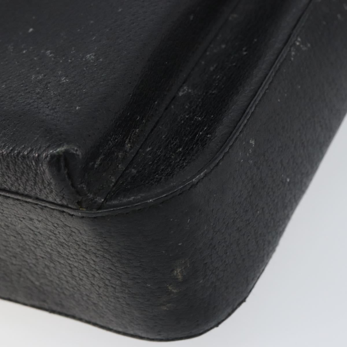 GUCCI Horsebit Hand Bag Leather 2way Black 002 1118 0463 Auth 150030
