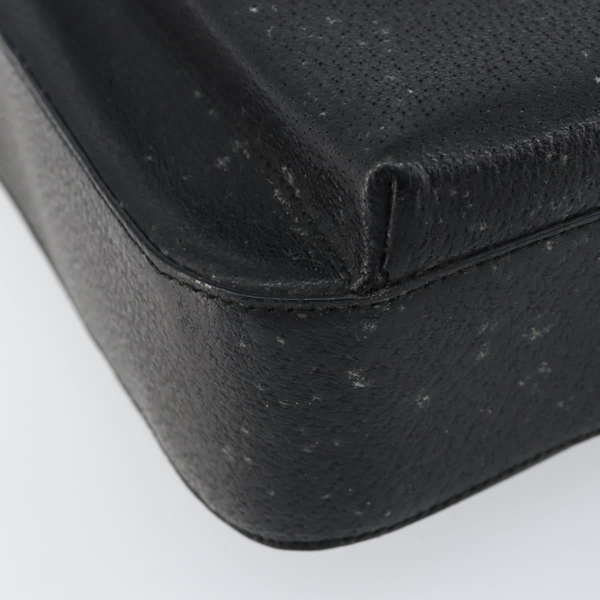 GUCCI Horsebit Hand Bag Leather 2way Black 002 1118 0463 Auth 150030