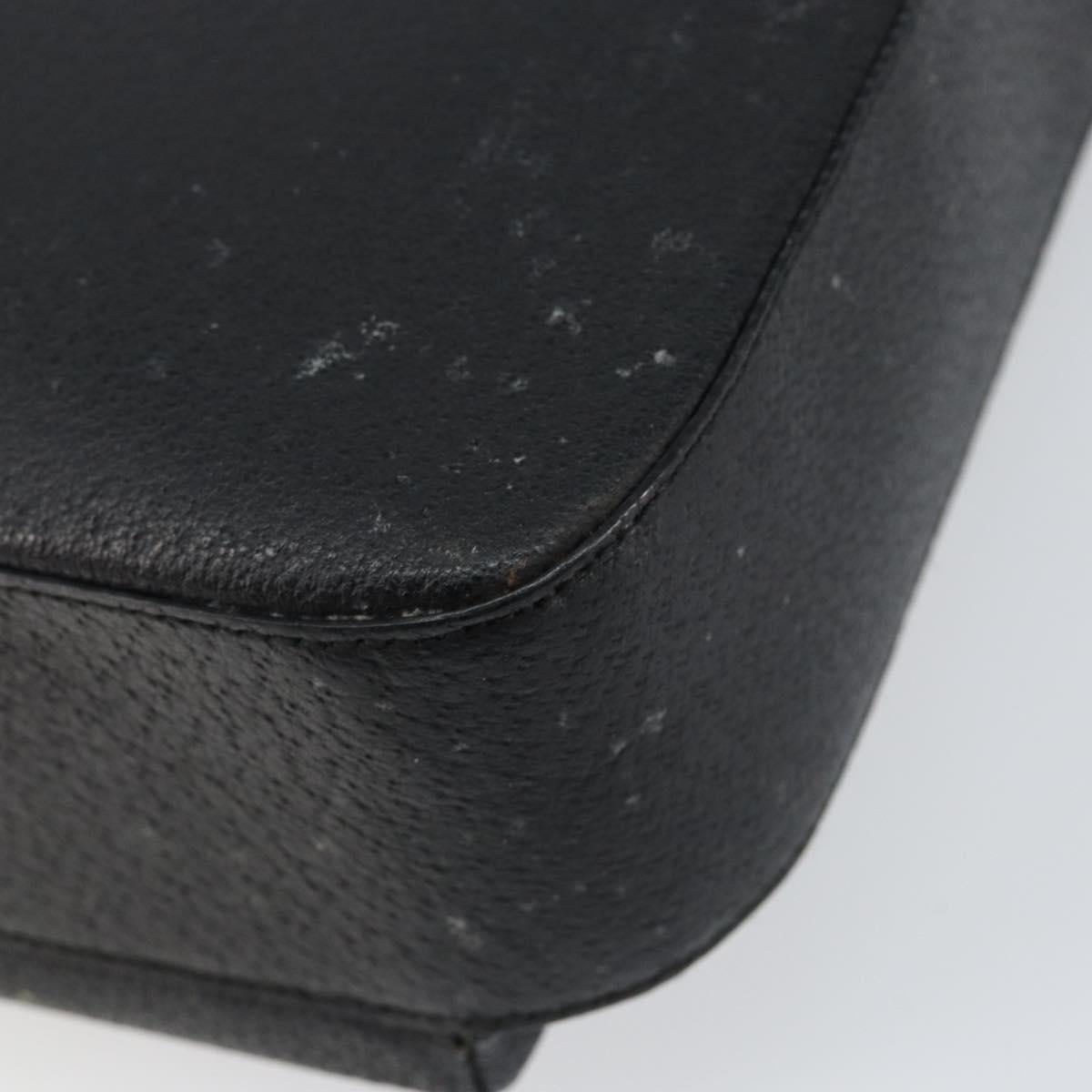 GUCCI Horsebit Hand Bag Leather 2way Black 002 1118 0463 Auth 150030