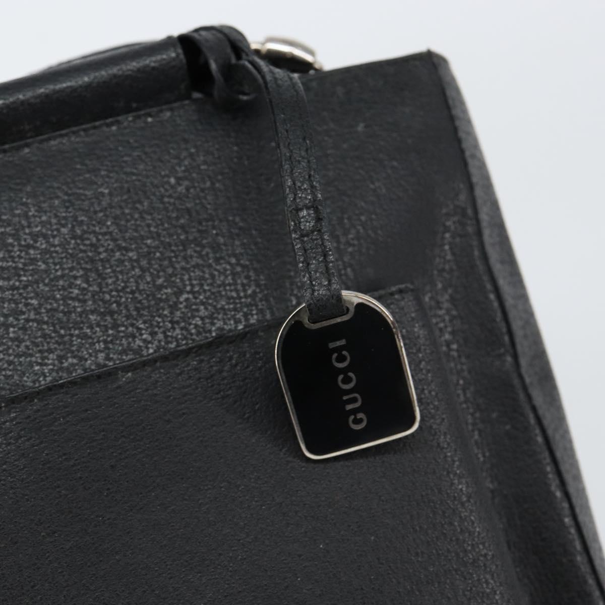 GUCCI Horsebit Hand Bag Leather 2way Black 002 1118 0463 Auth 150030