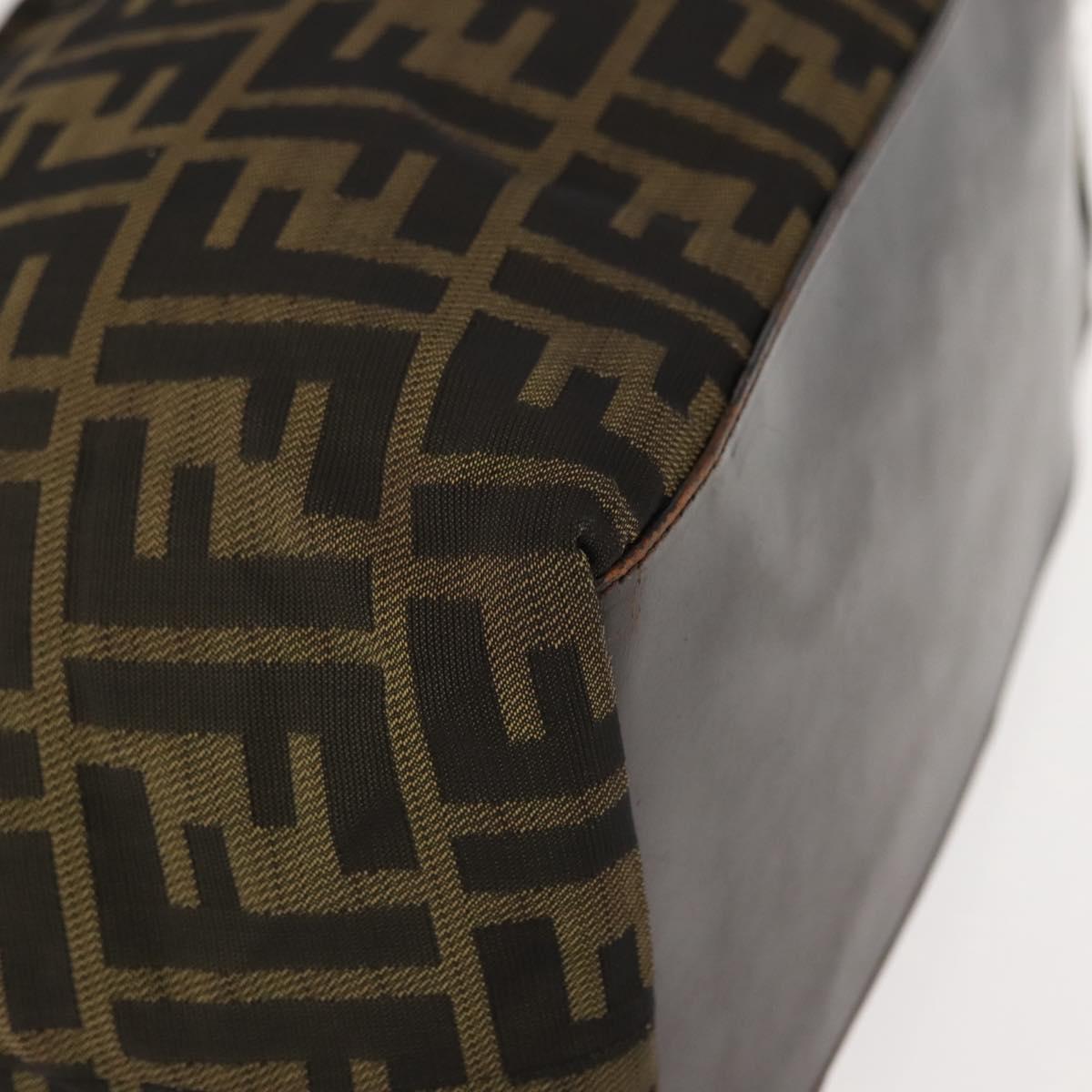 FENDI Zucca Canvas Tote Bag Black Brown Auth 150031