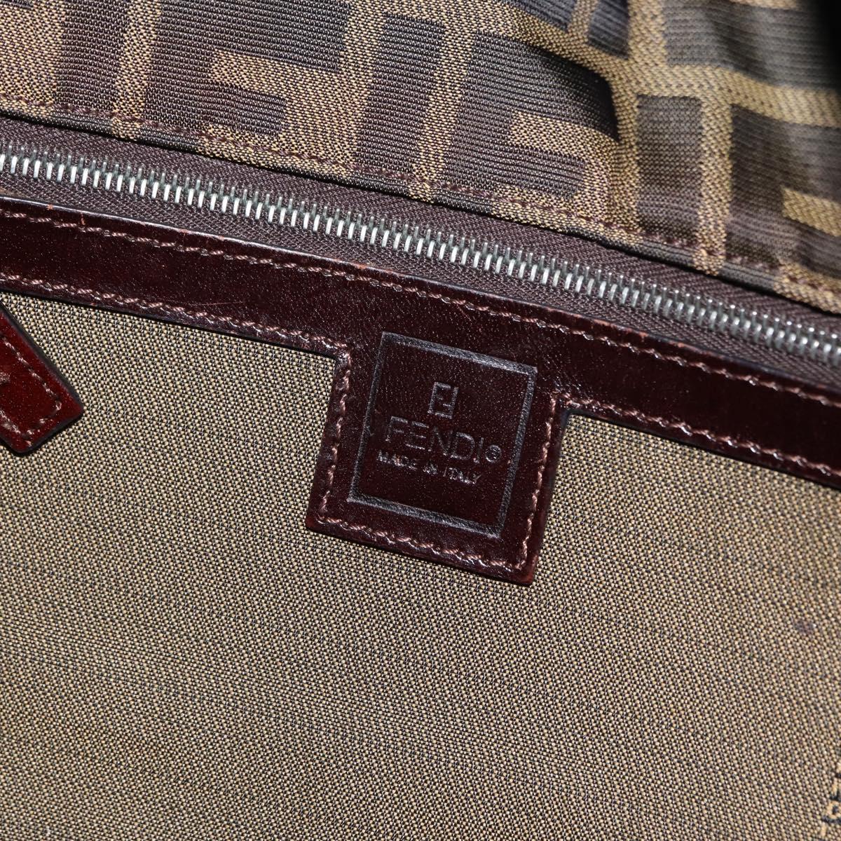 FENDI Zucca Canvas Tote Bag Black Brown Auth 150031