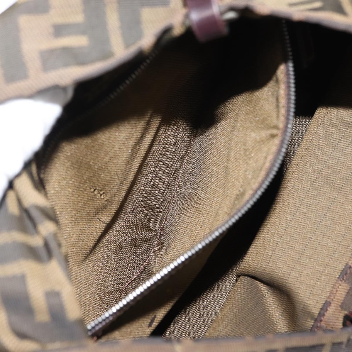 FENDI Zucca Canvas Tote Bag Black Brown Auth 150031