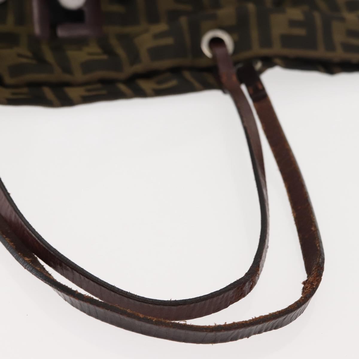 FENDI Zucca Canvas Tote Bag Black Brown Auth 150031