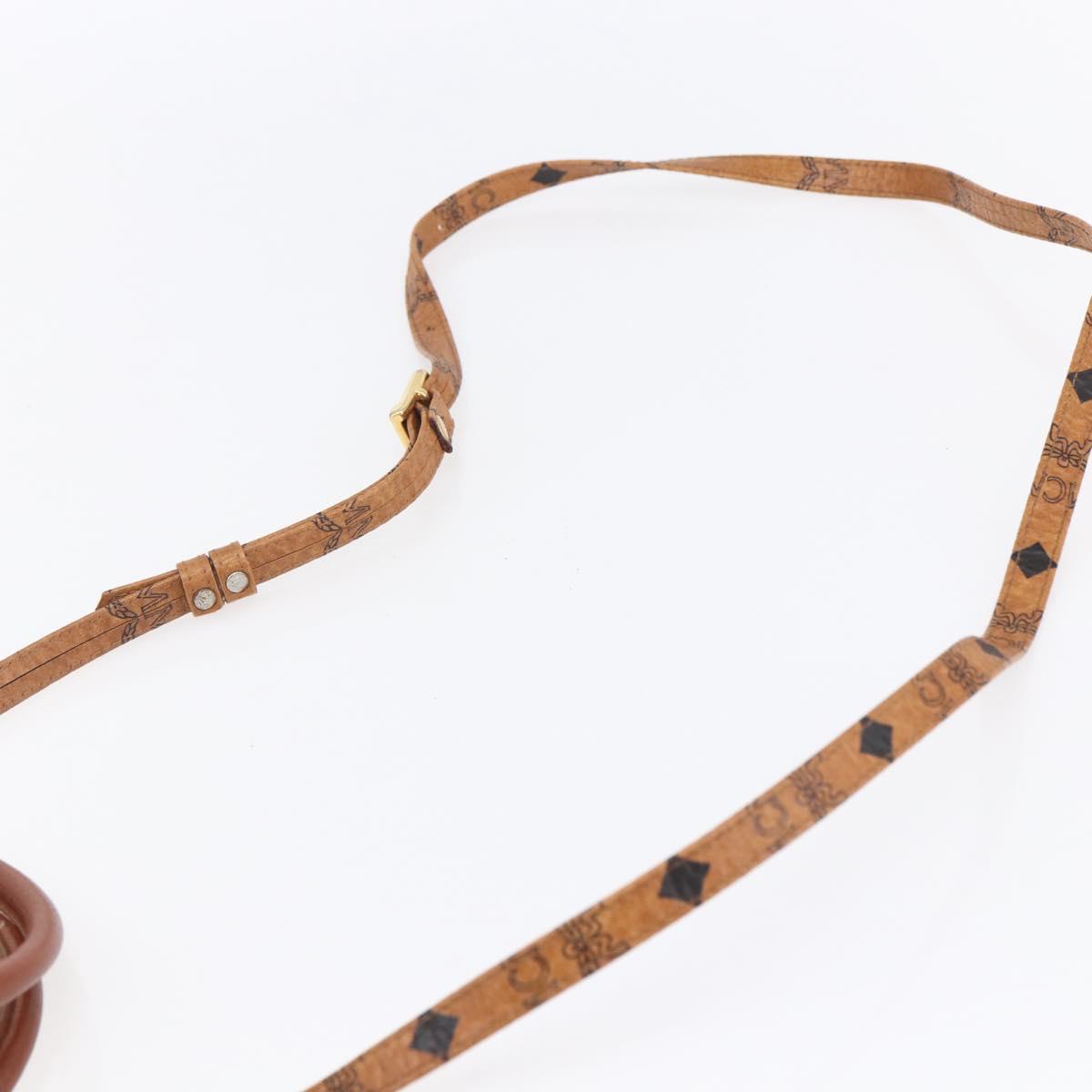 MCM Logogram Vicetos Mini Boston Bag PVC Leather 2way Brown Gold Auth 150034