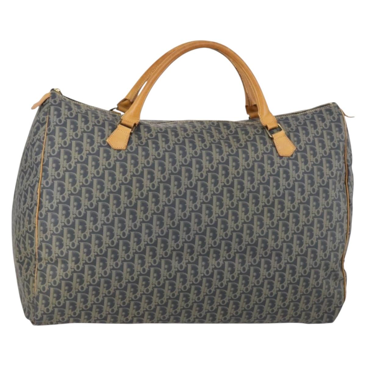 Christian Dior Trotter Canvas Boston Bag Khaki Auth 150036