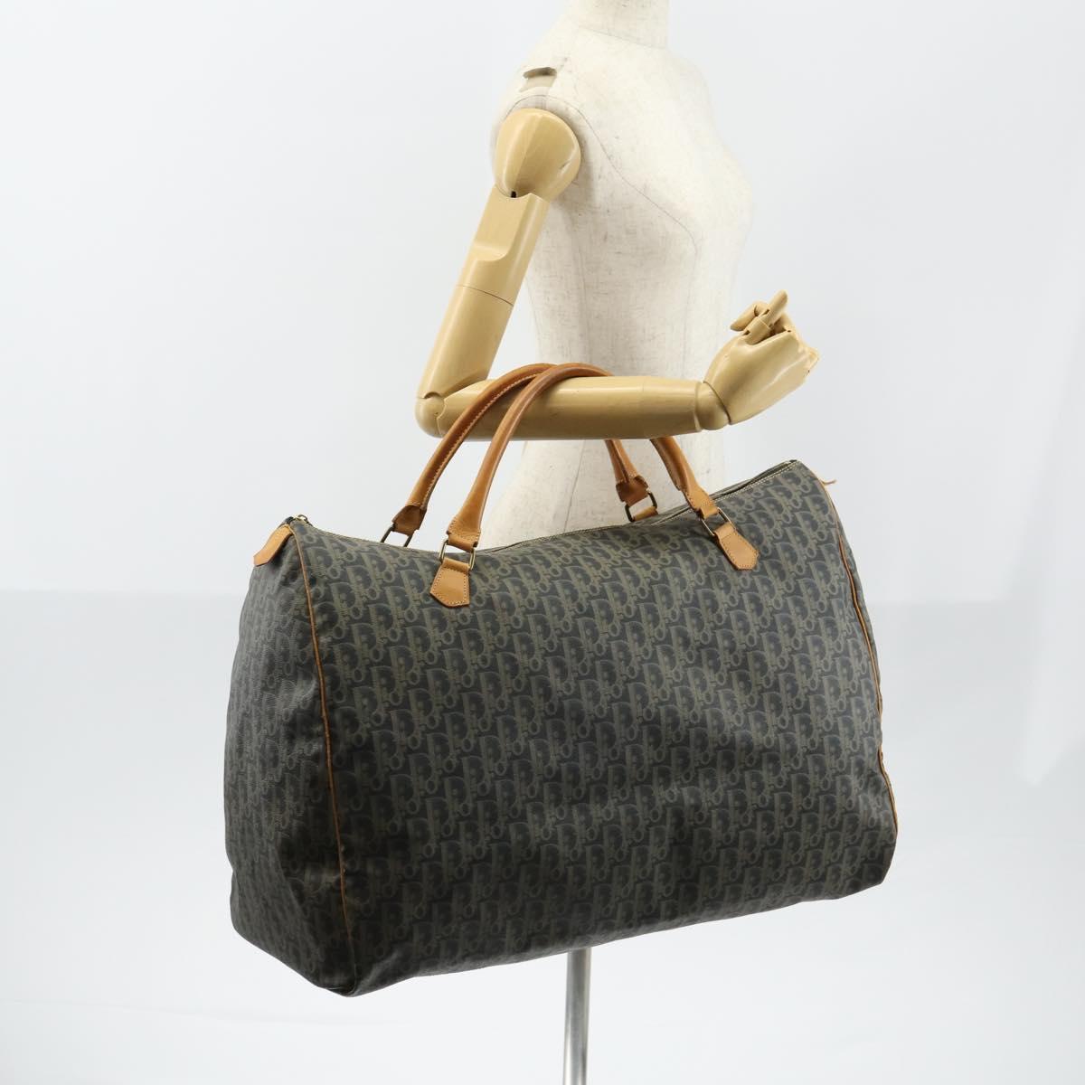 Christian Dior Trotter Canvas Boston Bag Khaki Auth 150036