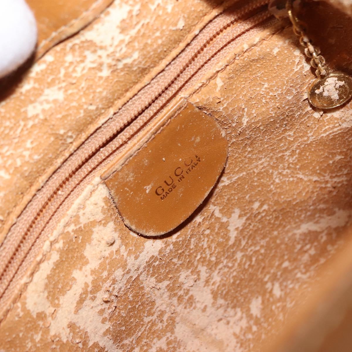 GUCCI GG Canvas Shoulder Bag Beige Gold Auth 150040