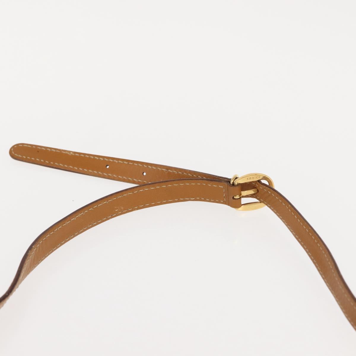 GUCCI GG Canvas Shoulder Bag Beige Gold Auth 150040