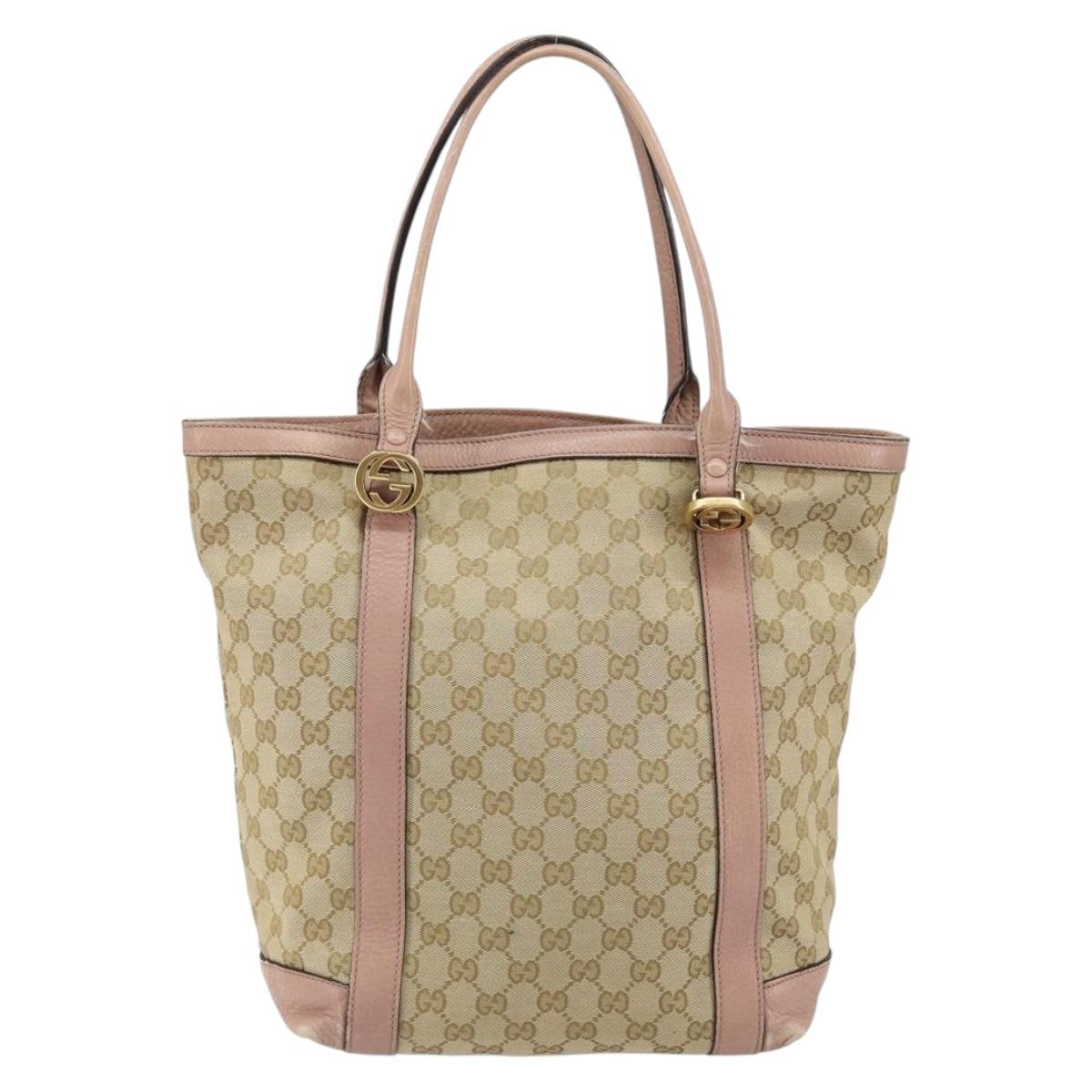 GUCCI GG Canvas Miss GG Tote Bag Beige Gold 342591 Auth 150041