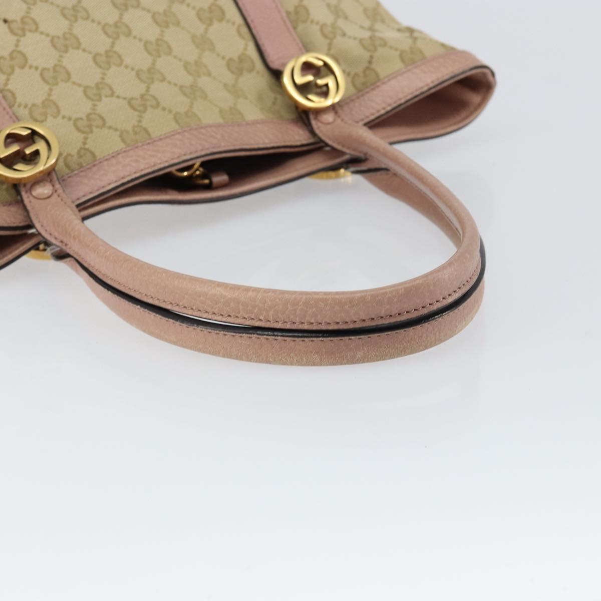 GUCCI GG Canvas Miss GG Tote Bag Beige Gold 342591 Auth 150041