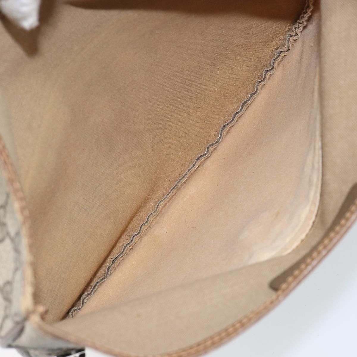 GUCCI GG Supreme Clutch Bag PVC Beige Gold 89 02 503 Auth 150043