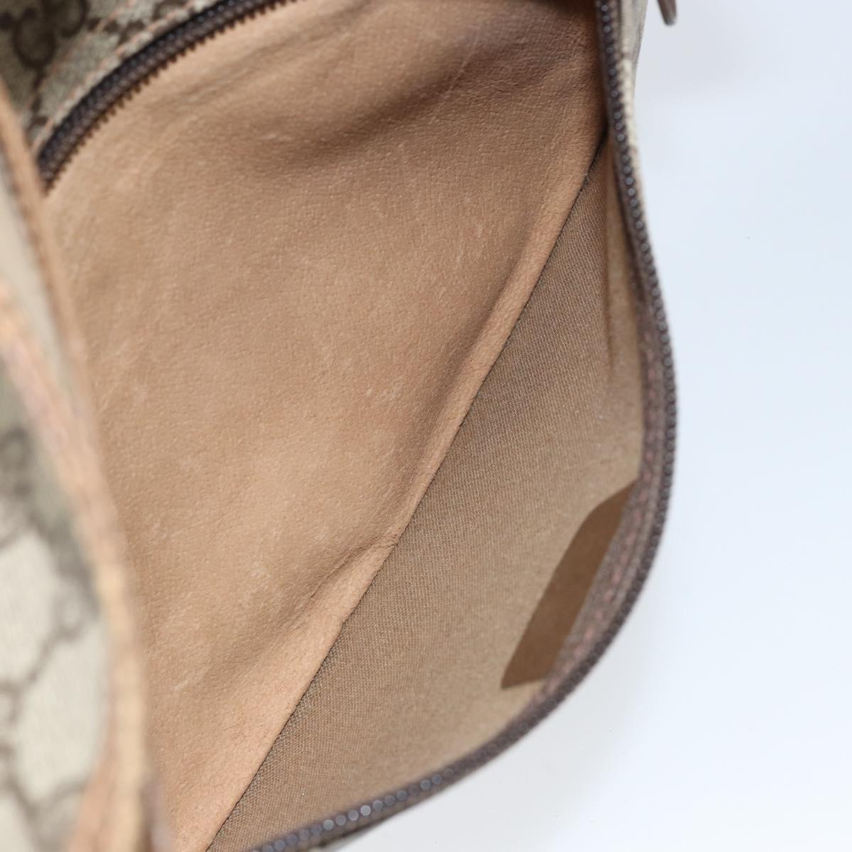 GUCCI GG Supreme Clutch Bag PVC Beige Gold 89 02 503 Auth 150043