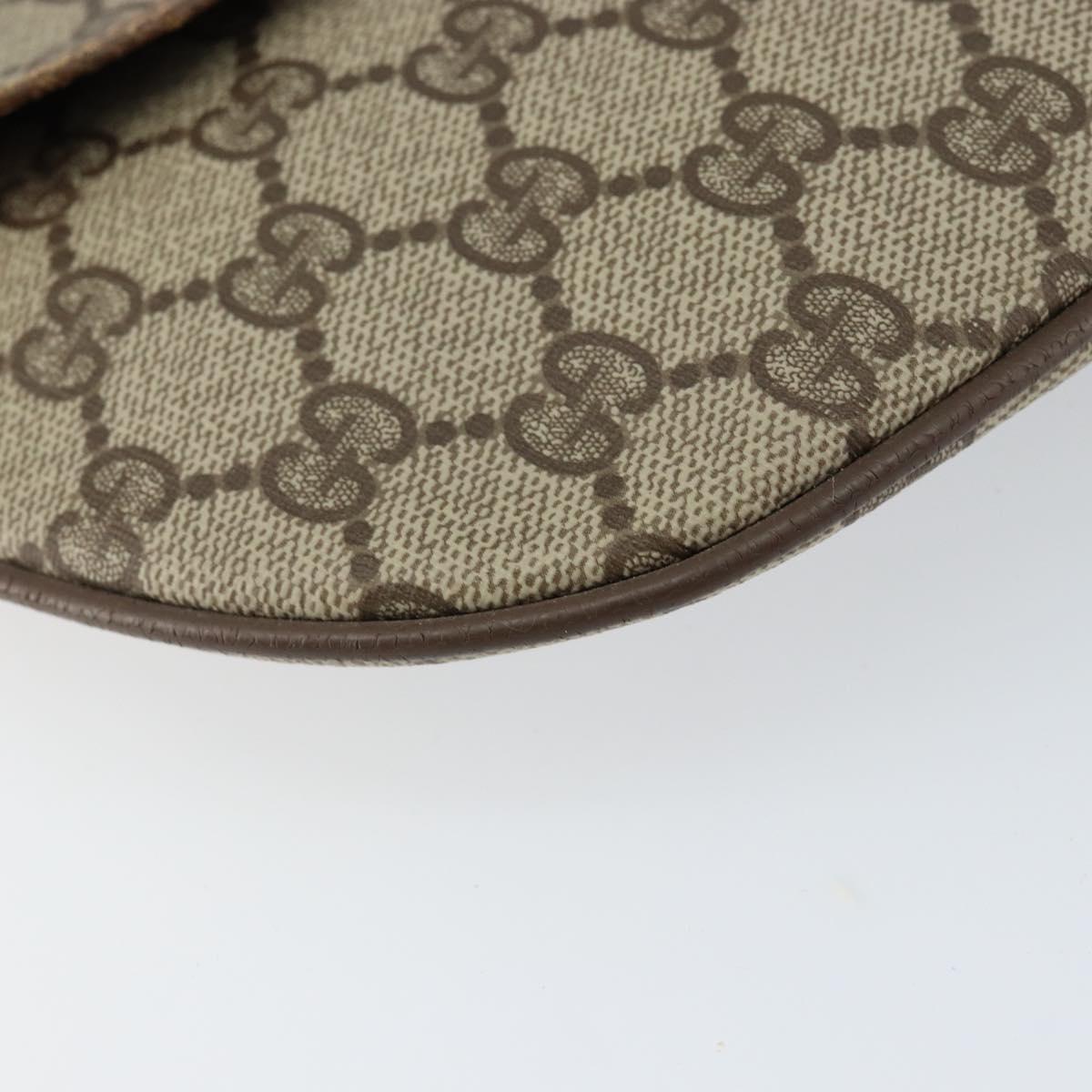 GUCCI GG Supreme Clutch Bag PVC Beige Gold 89 02 503 Auth 150043