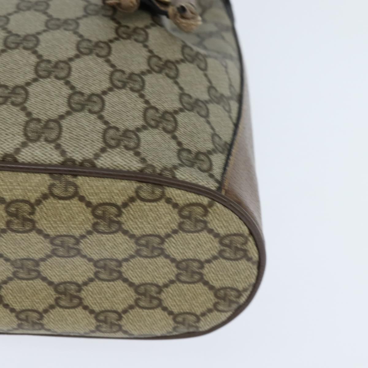 GUCCI GG Supreme Web Sherry Line Shoulder Bag PVC Beige 41 02 034 Auth 150046