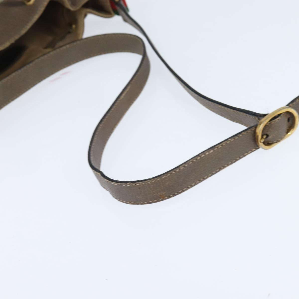 GUCCI GG Supreme Web Sherry Line Shoulder Bag PVC Beige 41 02 034 Auth 150046